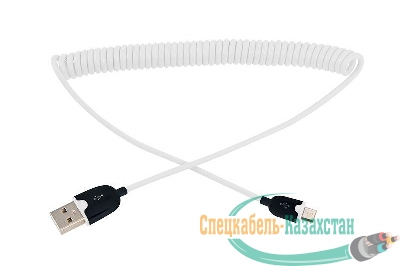 Кабель USB универсальный microUSB шнур витой 1м бел. Rexant 18-4301