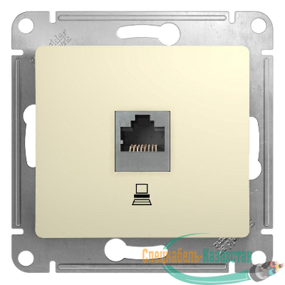 Механизм розетки комп. 1-м СП Glossa RJ45 беж. SchE GSL000281K