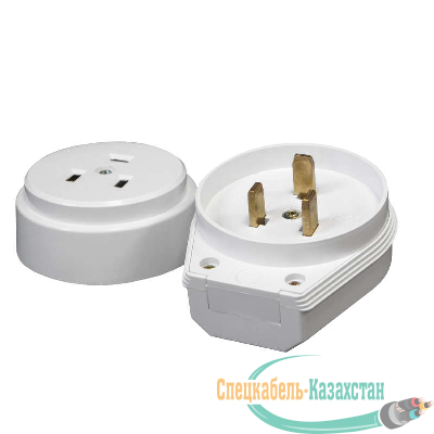 Разъем РШ-ВШ 32А 250В 2Р+РЕ откр. уст. бел. UNIVersal 1235