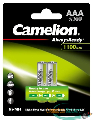 Аккумулятор Always Ready AAA-1100mAh Ni-Mh BL-2 NH-AAA1100BP2 1.2В Camelion 15037