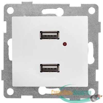 Розетка USB 2-м СП Bravo механизм бел. GUSI С10USB2-001