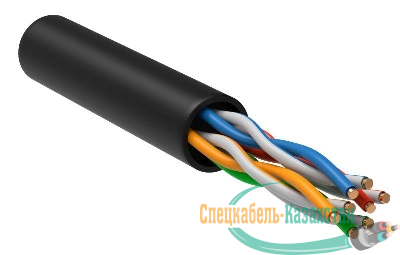 Кабель витая пара U/UTP кат.5E 4х2х24AWG solid CU LDPE Outdoor черн. (м) GENERICA BC3-C5E04-139-305-G