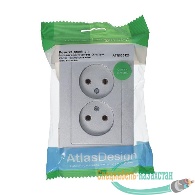 Розетка 2-м ATLAS DESIGN без заземл. 16А в сборе алюм. SchE ATN000320