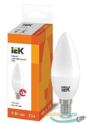 Лампа светодиодная ECO C35 9Вт свеча 3000К E14 230В ИЭК LLE-C35-9-230-30-E14