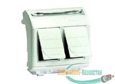 Розетка компьютерная 2-м СП Brava 2мод. RJ45 5e бел. DKC 76656B