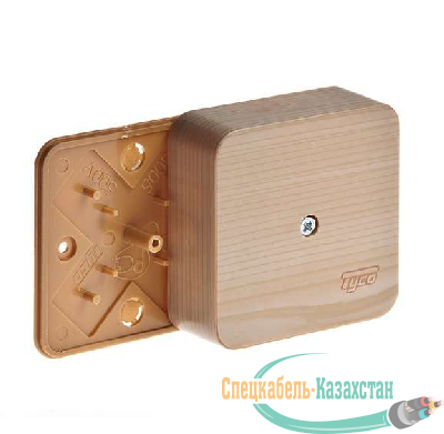 Коробка распр. ОП 79х79х32 сосна (светл. основа) IP40 Рувинил 65004-27М