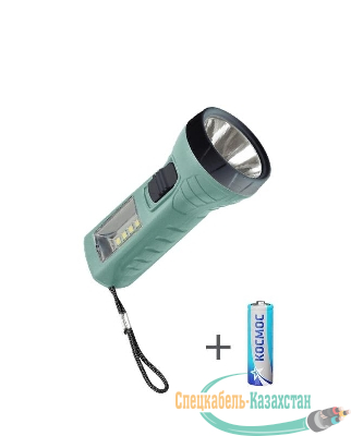 Фонарь ручной 0.5Вт LED+4SMD(1Вт) 1xAA (R6) корпус ABS-пластик ремешок ручной КОСМОС KOC123B