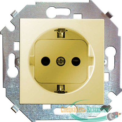 Механизм розетки 1-м СП Simon15 защ. шторки с заземл. сл. кость Simon 1591443-031