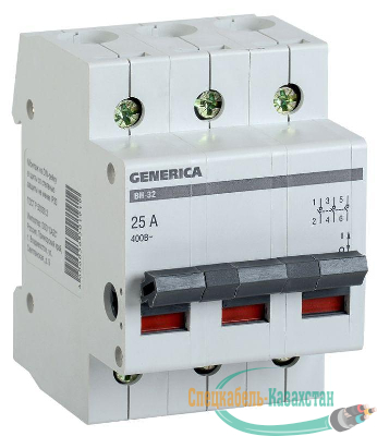 Выключатель нагрузки (мини-рубильник) 3п ВН-32 25А GENERICA ИЭК MNV15-3-025