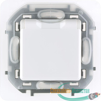 Розетка 1-м СП Inspiria 16А IP44 250В 2P+E защ. шторки с крышкой немецк. стандарт механизм бел. Leg 673740