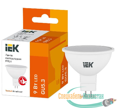 Лампа LED MR16 софит 9Вт 230В 3000К GU5.3 ИЭК LLE-MR16-9-230-30-GU5