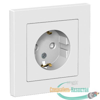 Розетка ATLAS DESIGN с заземл. защ. шторки 16А в сборе бел. SchE ATN000144