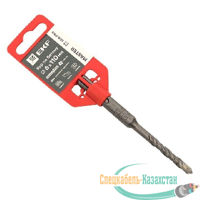 Бур по бетону SDS-plus 6х110мм 2 резца 4S спираль Master EKF db-6-110-2x4