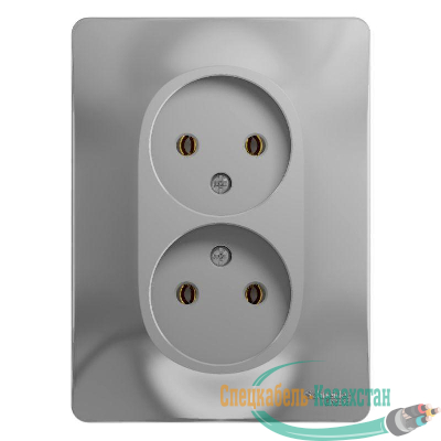 Розетка 2-м СП Glossa 16А IP20 без заземл. в сборе алюм. SchE GSL000320