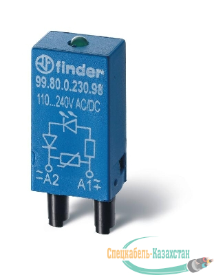 Модуль индикации и защиты LED + диод ( + A1) 6...24В DC зел. FINDER 9980902499