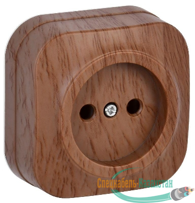 Розетка 1-м ОП GLORY РС20-2-ХД 10А без заземл. дуб IEK ERH10-K24-10