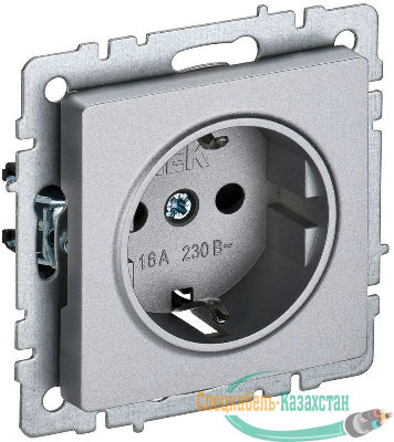Розетка BRITE РС14-1-0-БрА 16А с заземл. защ. шторки механизм алюм. IEK BR-R14-16-K47