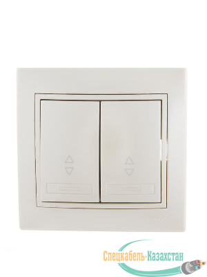 Выключатель 2-кл. СП Мира проходн. жемчуж. бел. перламутр Lezard 701-3030-106