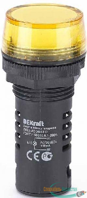 Лампа коммутац. ADDS 22мм LED 220В AC/DC ЛK-22 жел. SchE 25120DEK