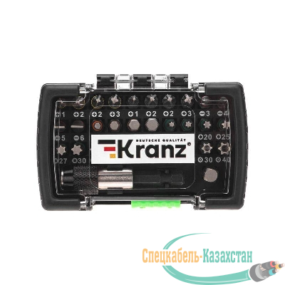 Набор бит с магнитным держателем пластиковый кейс 32 шт Kranz KR-92-0464
