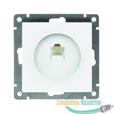 Розетка компьютерная 1-м СП Афина RJ45 кат.5E механизм бел. Universal A0051