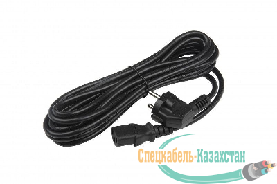 Кабель PWC-IEC13-SHM-5.0-BK питания комп. (Shucko+C13) (3х1.00) угл. вилка 5м 10А Hyperline 34929
