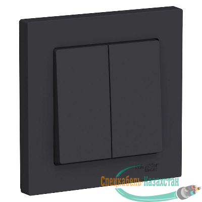 Выключатель 2-кл. СП AtlasDesign 10А IP20 (сх. 5) 10AX в сборе карбон SE ATN001052