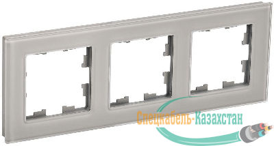 Рамка 3-м BRITE РУ-3-2-БрД стекло дым. IEK BR-M32-G-K30