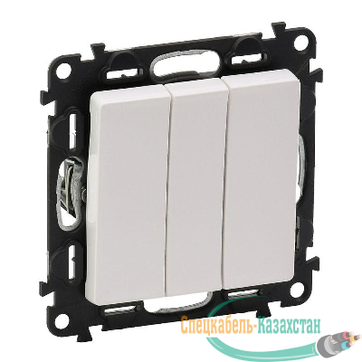 Механизм выключателя 3-кл. СП Valena Life 10А IP20 250В 10АХ с лиц. панелью винт. зажимы бел. Leg 752403