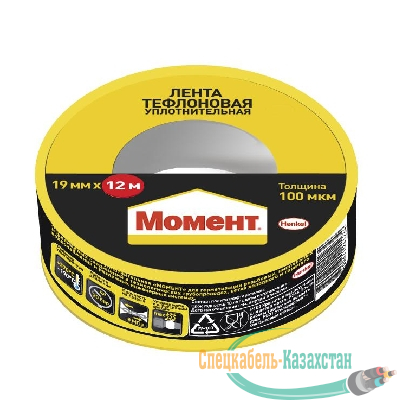 Лента тефлоновая уплотнительная (ФУМ) "Момент" 12м в шоу-боксе Момент Б0025184