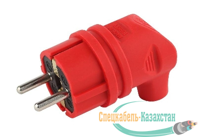 Вилка 90град. V9-RED-IP44 16А IP44 с заземл. каучук красн. Эра Б0044549