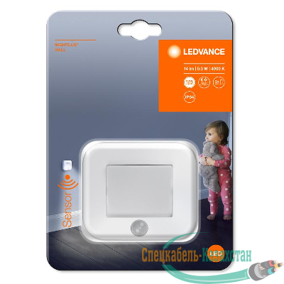 Светильник NIGHTLUX Hall 0.25Вт 4000К 14лм IP54 3х1.5В LR03 с сенсором бел. LEDVANCE 4058075260658