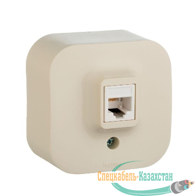 Розетка компьютерная 1-м ОП Quteo RJ45 кат.5E UTP сл. кость Leg 782254