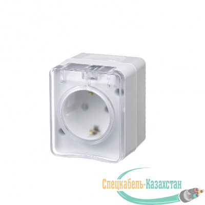 Розетка 1-м ОП AtlasDesign Profi54 16А IP54 250В с заземл. защ. шторки бел. SE ATN540145