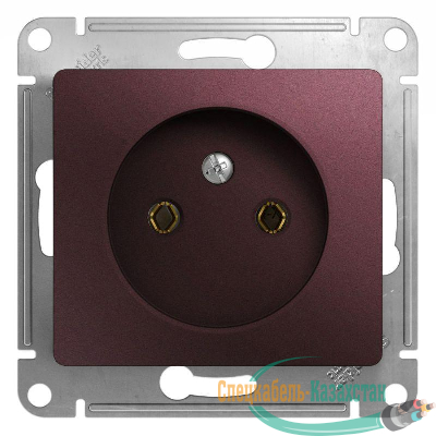 Механизм розетки 1-м СП Glossa 16А IP20 без заземл. баклажан. SchE GSL001141