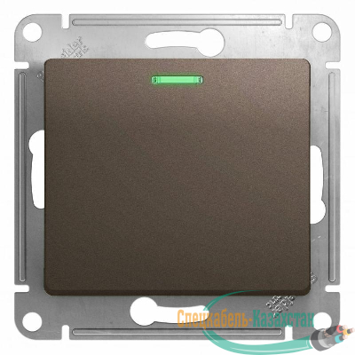 Механизм выключателя 1-кл. СП GLOSSA 10А IP20 10AX с подсветкой шоколад SchE GSL000813
