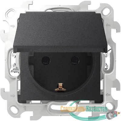 Механизм розетки 2К+З IP44 Push&Go Simon24 графит 2420448-038