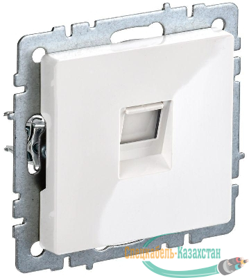 Розетка компьютерная СП RJ45 кат.6 BRITE РК11-БрБ механизм бел. IEK BR-K10-2-K01