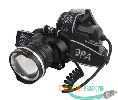 Фонарь аккумуляторный налобный GA-806 CREE 5Вт регулир. фокус литиевый аккум. 2.5А.ч алюм. USB пластик. (кор.) Эра Б0039626