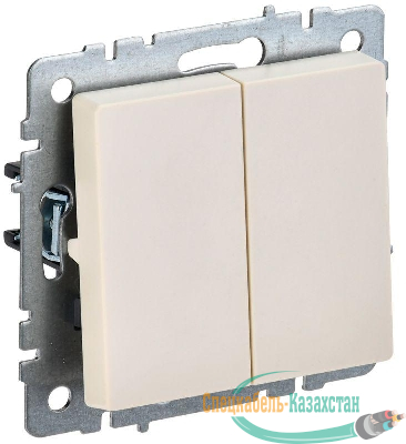 Выключатель 2-кл. СП BRITE ВС10-2-0-БрКр 10А механизм беж. IEK BR-V20-0-10-K10