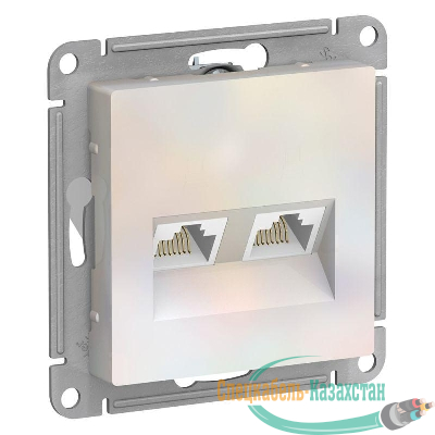 Розетка компьютерная 2-м AtlasDesign RJ45 кат.5E механизм жемчуж. SE ATN000485