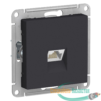 Механизм розетки компьютерной ATLAS DESIGN RJ45 карбон SchE ATN001083