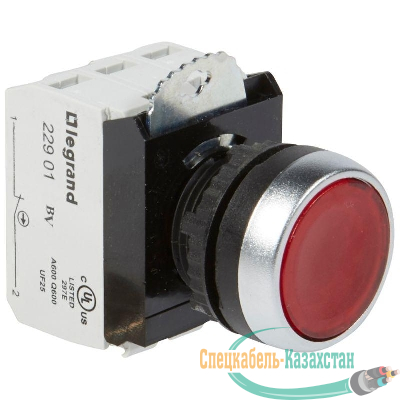 Кнопка H3+HO 12-24В с потайным толкателем красн. Leg 023751