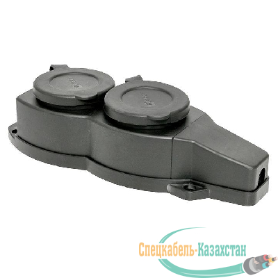 Колодка 2-м 16А IP44 2P+PE 230В с защ. крышками каучук Basic EKF RPS-018-16-230-44