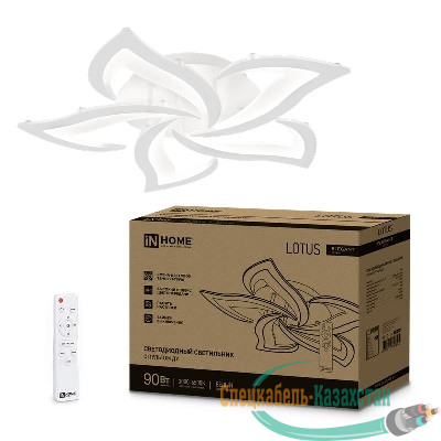 Светильник светодиодный ELEGANT LOTUS 90Вт 3000-6500К 7000лм 230В 590х570х90мм с пультом ДУ бел. IN HOME 4690612051505