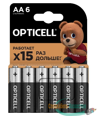 Элемент питания алкалиновый AA/LR6 (блист. 6шт) Basic Opticell 5051006