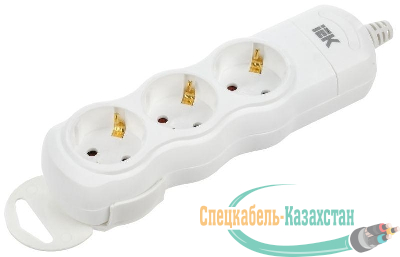 Колодка удлинителя 3-мест. с заземл. РПр03 IEK WYP10-D-KP-16-03-ZS-K01