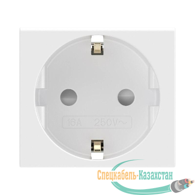 Розетка 1-м СП Viva 2мод. защ. шторки с заземл. бел. DKC 45005