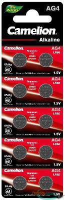 Элемент питания алкалиновый "таблетка" G 4 Mercury Free AG4-BP0%Hg 377A/LR626/177 BL-10 (блист.10шт) Camelion 12812
