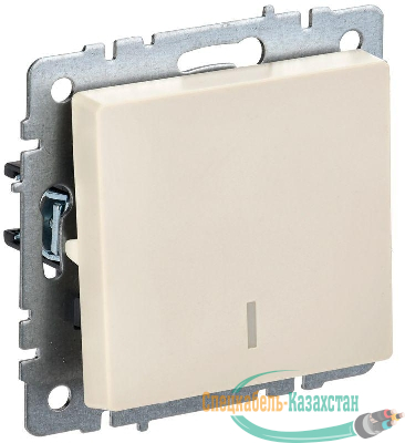 Выключатель 1-кл. СП BRITE ВС10-1-1-БрКр 10А с индик. механизм беж. IEK BR-V10-1-10-K10